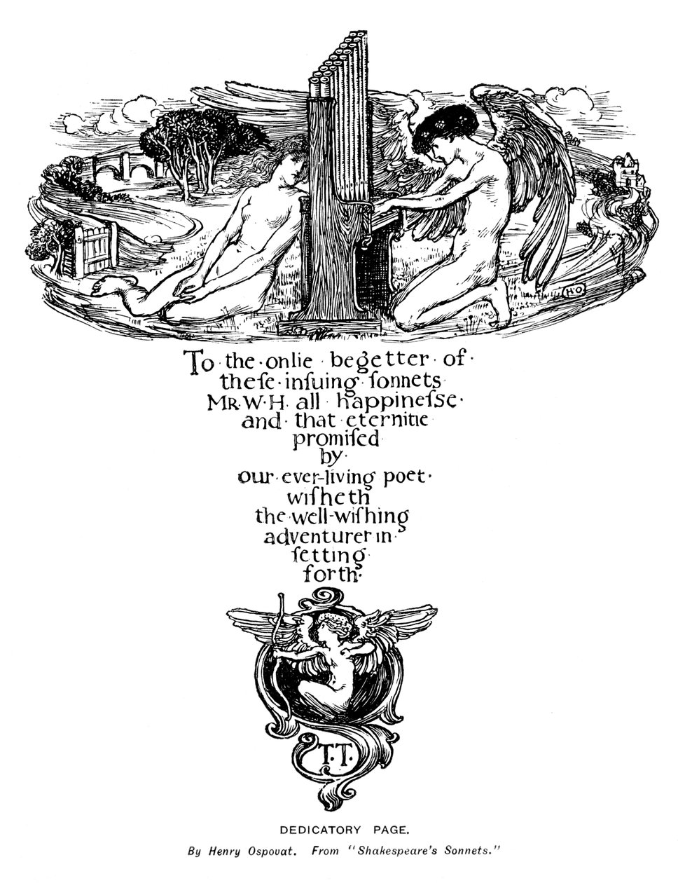 Věnující stránka ze Shakespearových sonetů, 1899 od Unbekannt
