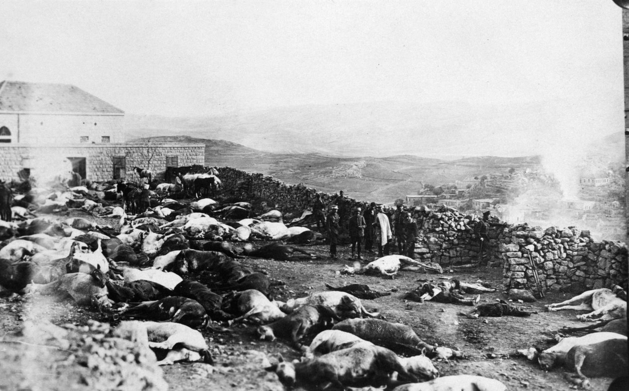 Obrana citadely Rachaya, drúzské povstání, Jabal al Druze, Sýrie, 1925 od Unbekannt