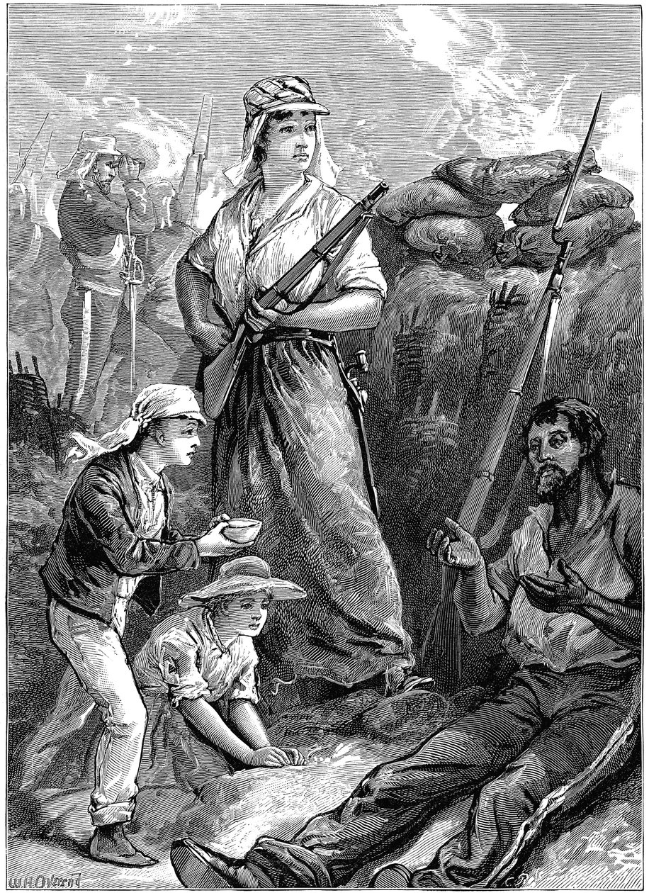Obrana pevnosti ve Futtegurhu, indická vzpoura, 1857-1859 c1895 od Unbekannt