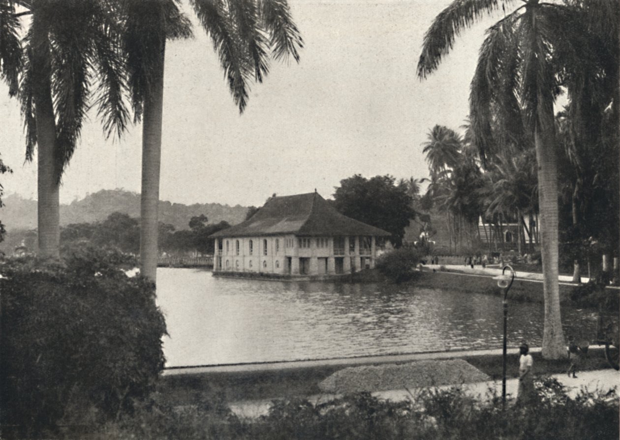 Jezero země s budovou knihovny Chrámu posvátného zubu, 1926 od Unbekannt