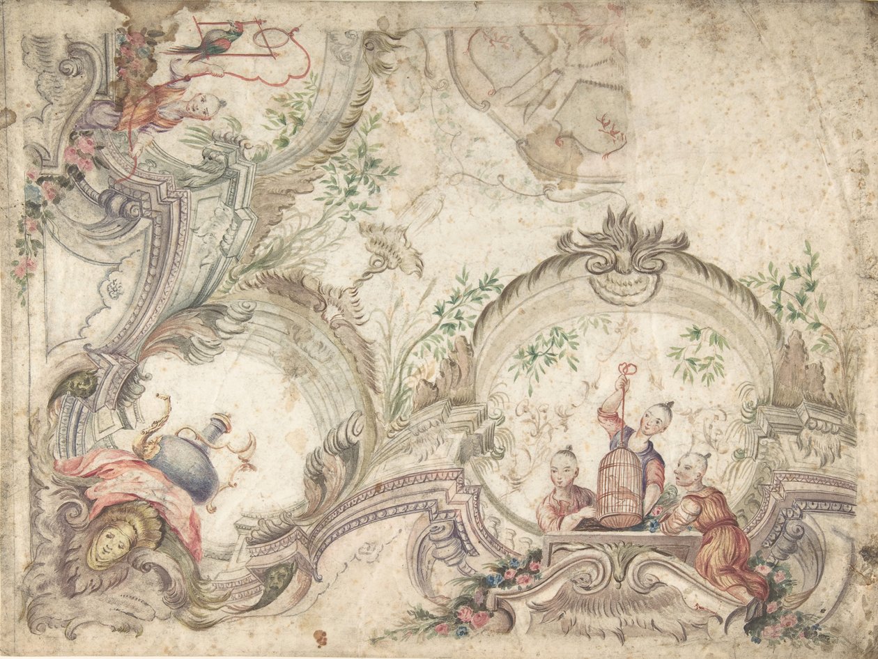 Design pro stropní dekoraci s Chinoiseries, 1725-75. od Unbekannt