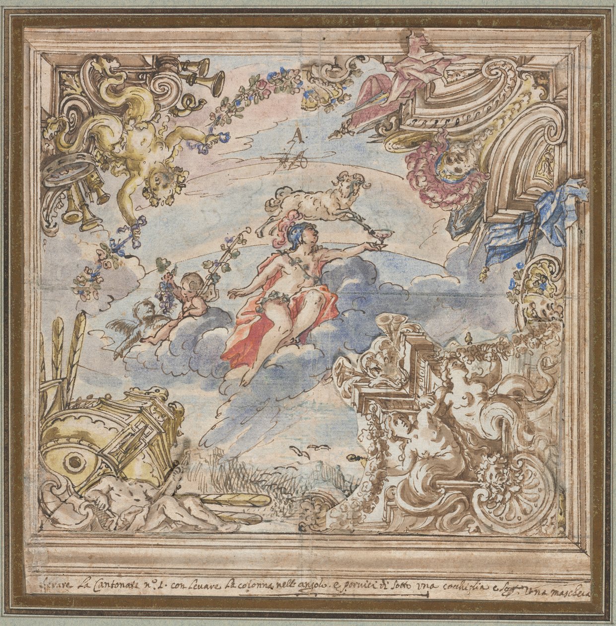 Design pro strop: Mars a Beran, 1700. od Unbekannt