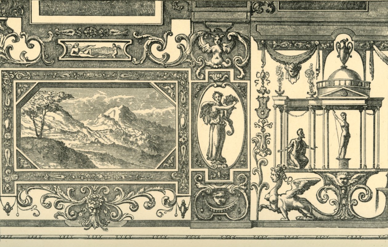Design pro nástěnnou nebo stropní dekoraci v groteskním stylu, 16. století, 1881. od Unbekannt