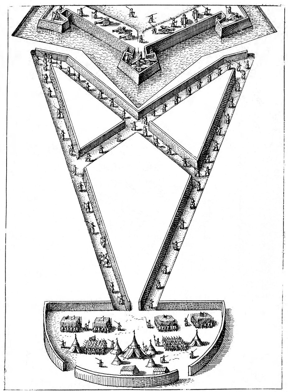 Návrh na ležení mimo obleženou pevnost, 1617-1619 od Unbekannt