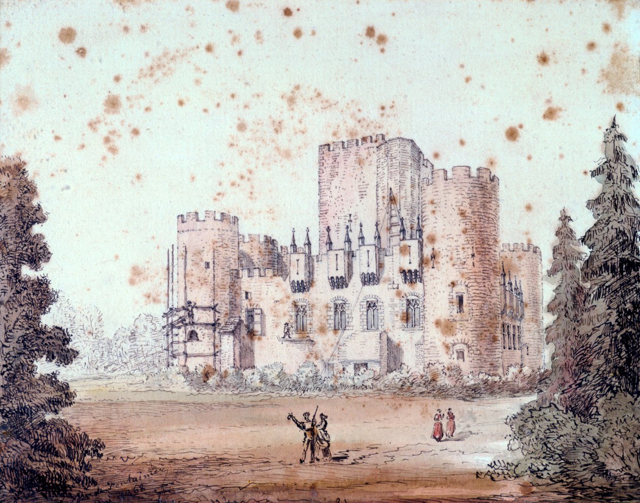 Návrh exteriéru budovy, 1868 od Unbekannt