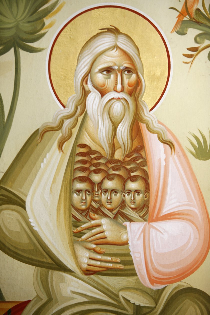 Detail fresky v CapharnaŸm (Capernaum) Řecký ortodoxní kostel: Abraham, CapharnaŸm, Izrael od Unbekannt