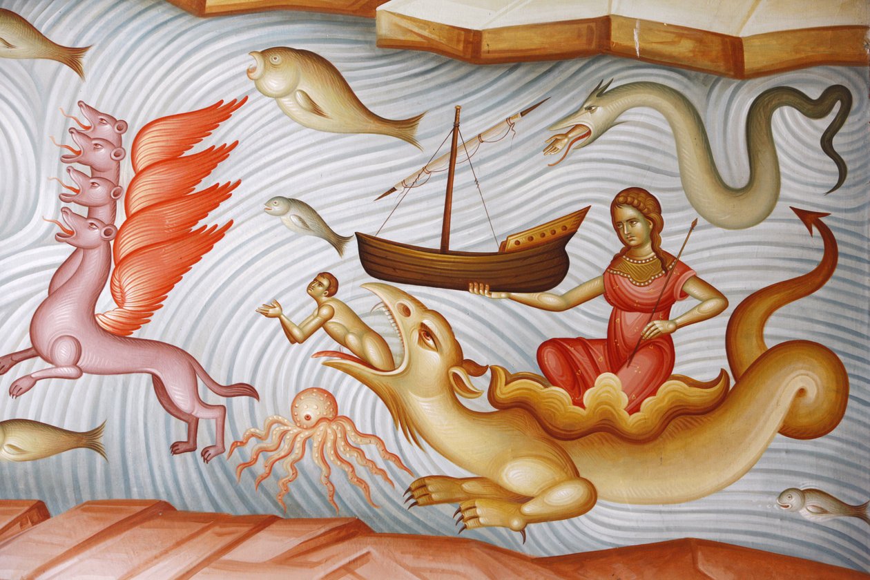 Detail fresky v CapharnaŸm (Capernaum) Řecká pravoslavná církev, CapharnaŸm, Izrael od Unbekannt