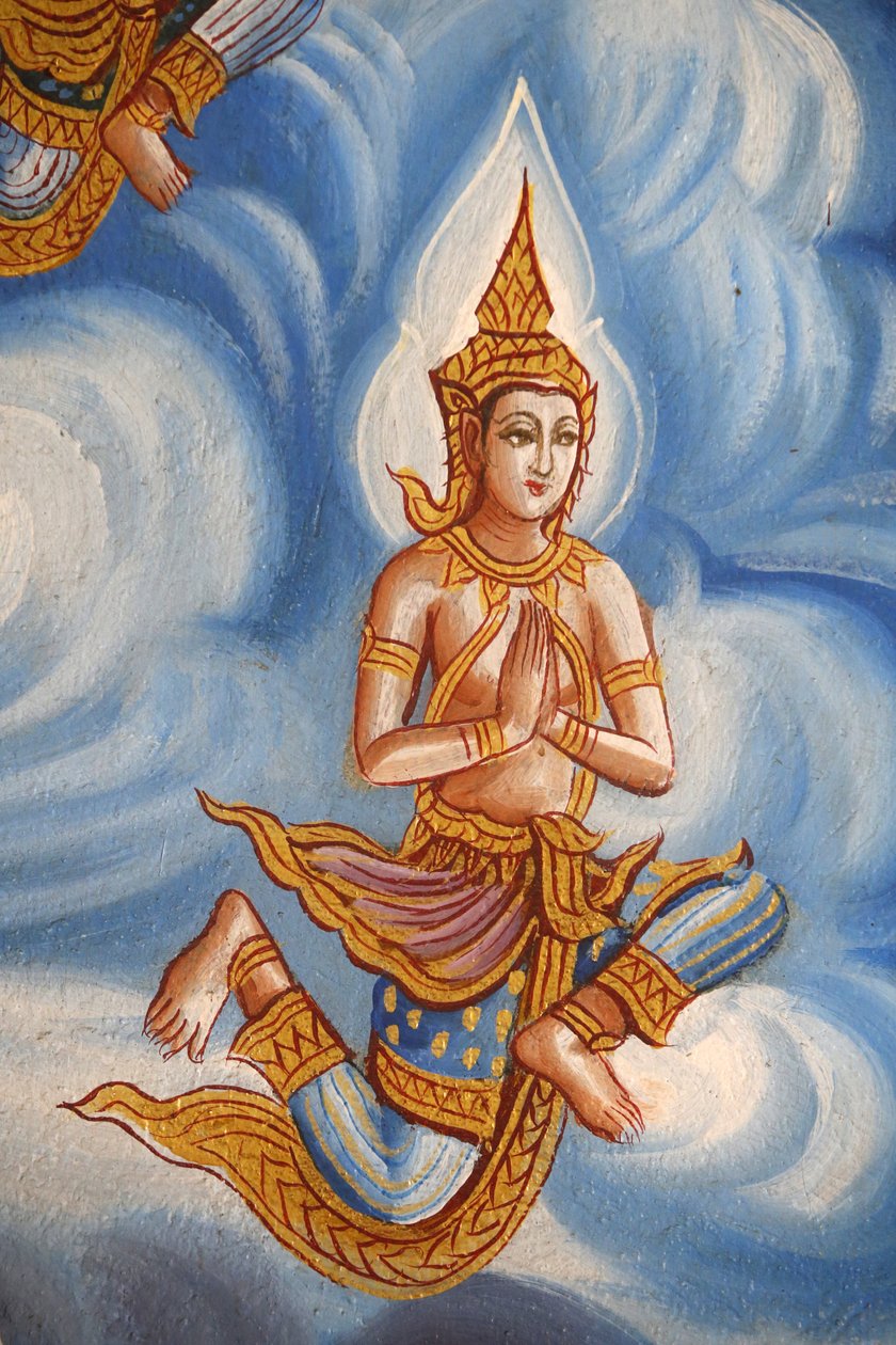 Detail fresky ve Wat Chiang Mun, Chiang Mai. Thajsko od Unbekannt