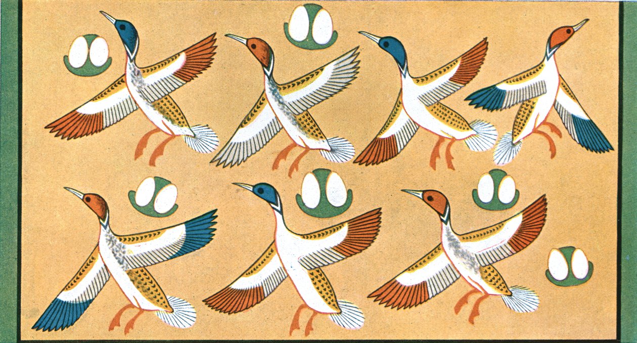 Detail nástropní malby v hrobce Aichesi, Théby, Egypt, 1928. od Unbekannt