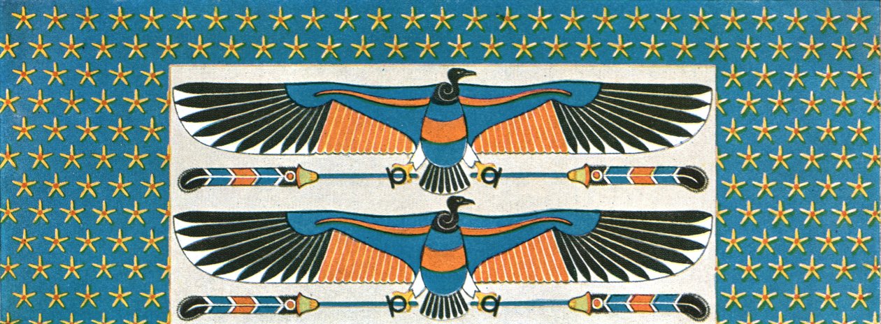 Detail nástropní malby v hrobce Bekenranefa v Sakkáře, Egypt, 1928. od Unbekannt
