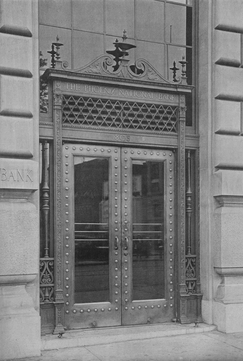 Detail bočních vstupních dveří, Phoenix National Bank, 1924 od Unbekannt