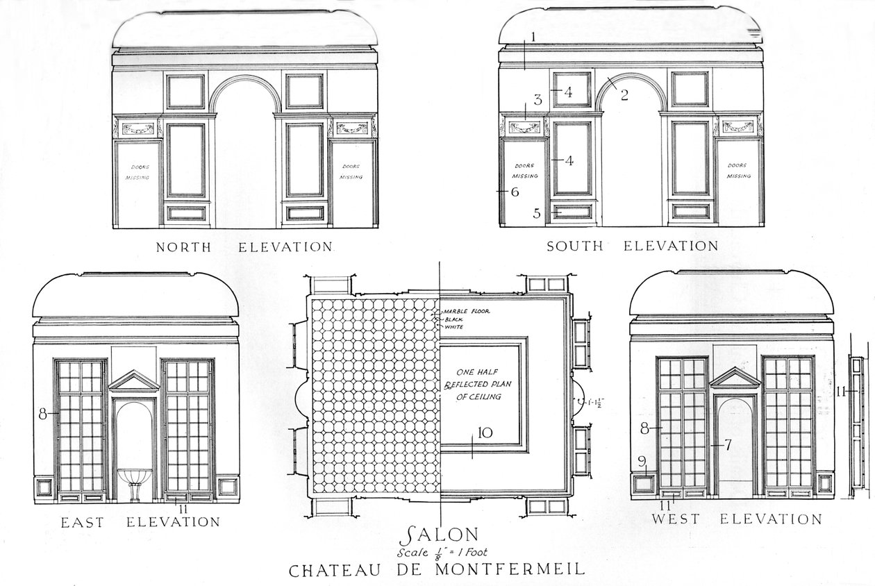Podrobnosti o salonech, Chateau de Montfermeil, Paříž, 1924 od Unbekannt