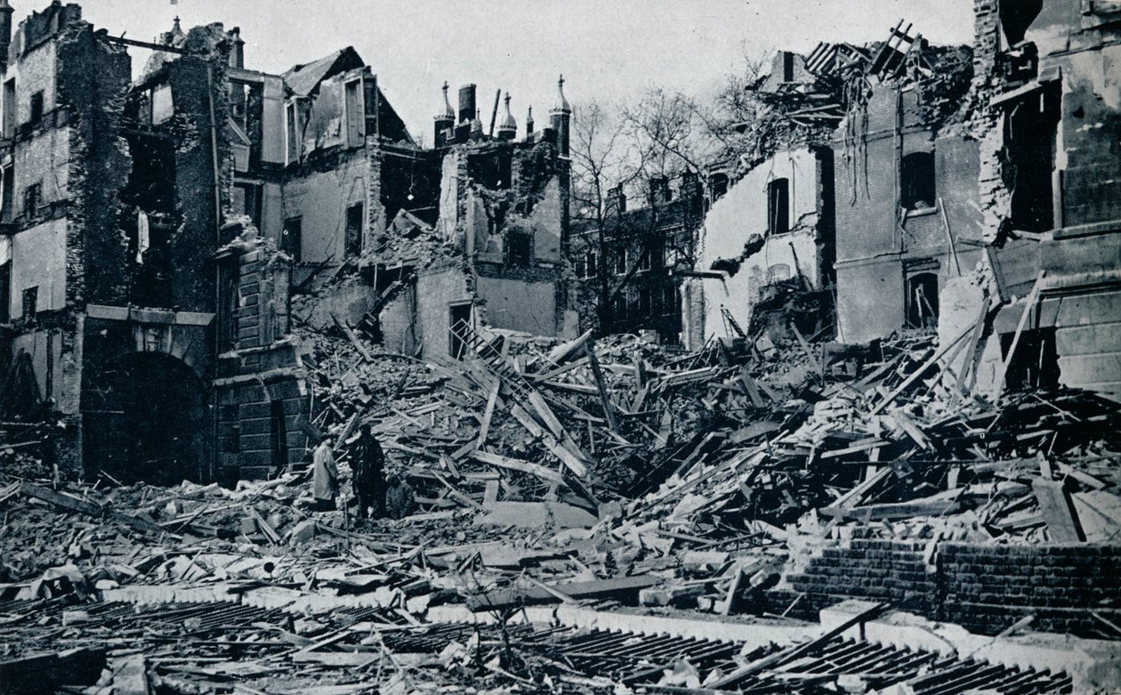 Zdevastované budovy z vnitřní Temple Garden, 1941 od Unbekannt