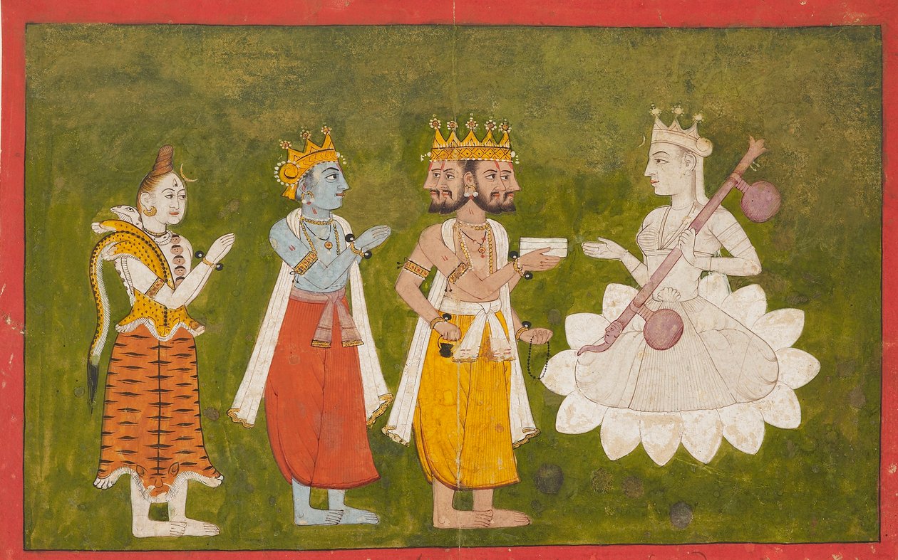 Devi ctěná Brahmou, Višnuem a Šivou, c1710 od Unbekannt