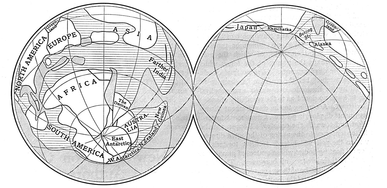 Diagram Země v období karbonu, 1922 od Unbekannt