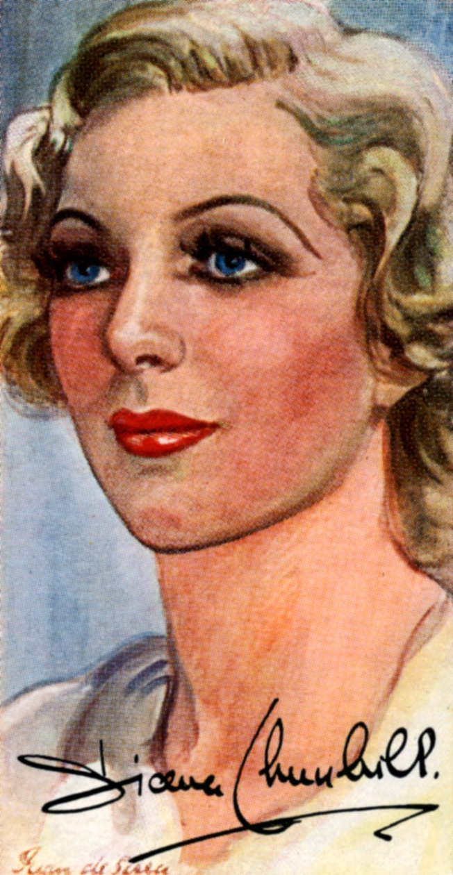 Diana Churchill, 1913-1994, anglická filmová a divadelní herečka, 20. století od Unbekannt