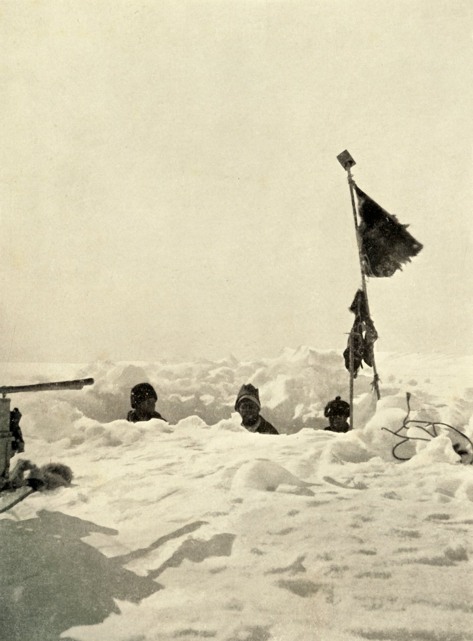 Kopání za účelem zjištění hloubky sněhu pokrývajícího sklad, c1908, 1909. od Unbekannt