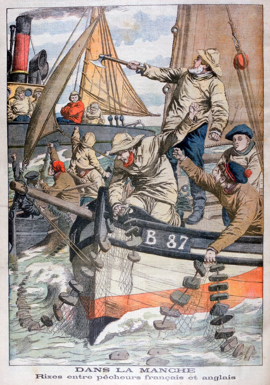 Spor mezi francouzskými a anglickými rybáři v kanálu La Manche, 1904 od Unbekannt