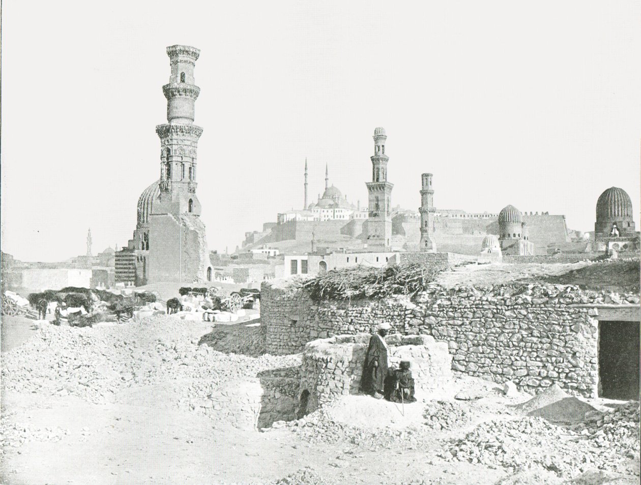 Vzdálený pohled na Citadelu, Káhira, Egypt, 1895. od Unbekannt