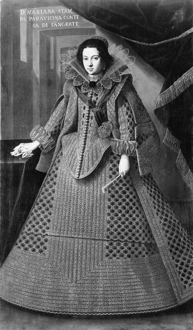 Doña Marianna Print Parravicina narozena 1612, Condesa di Segrate. od Unbekannt