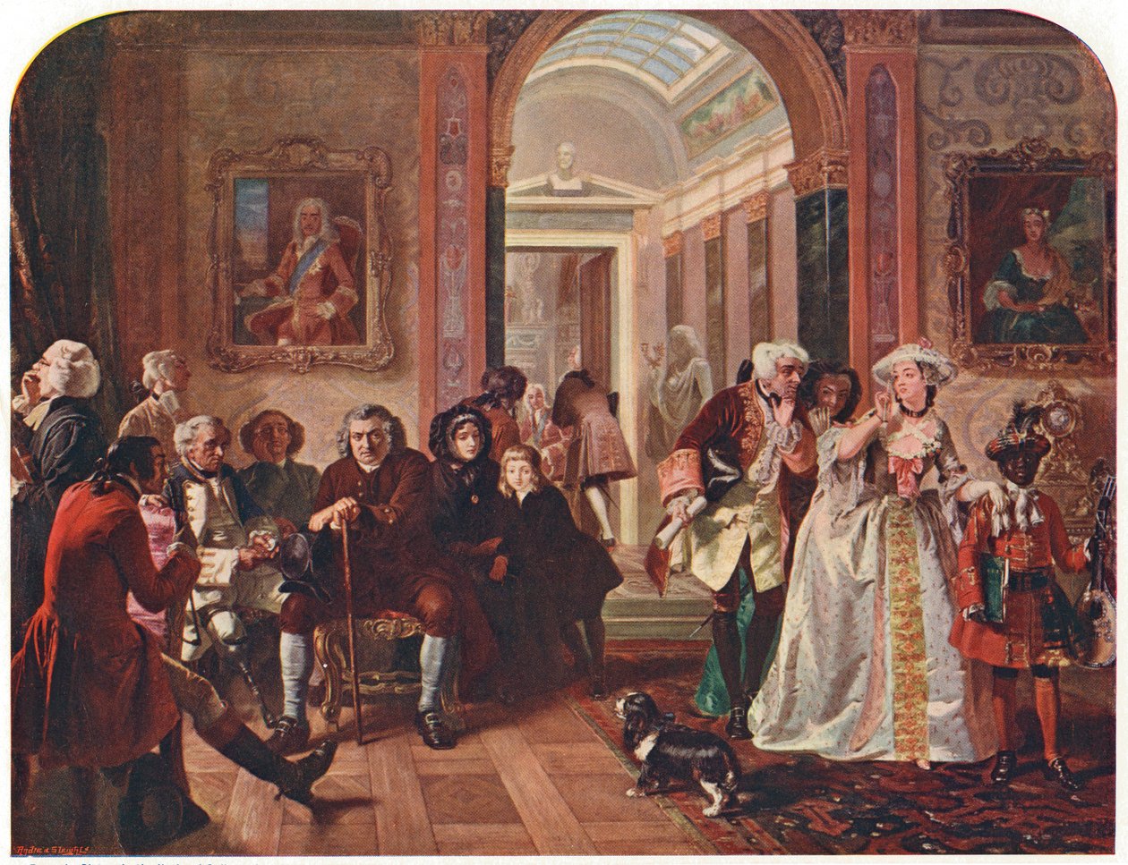Doktor Johnson v předpokoji lorda Chesterfielda, čekající na audienci, 1748 od Unbekannt