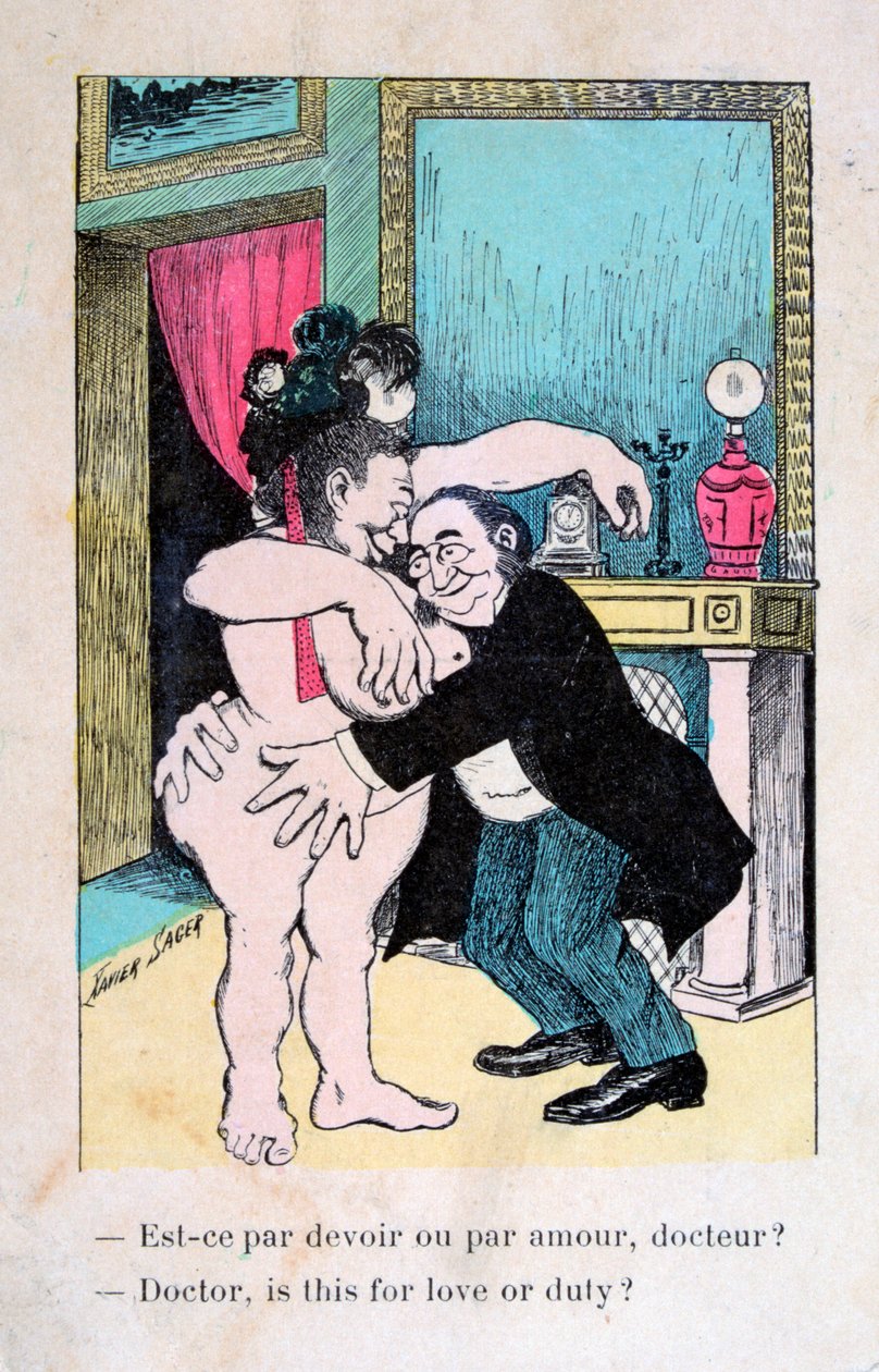 Doktore, je to pro lásku nebo povinnost, Vintage francouzská pohlednice, c1900 od Unbekannt