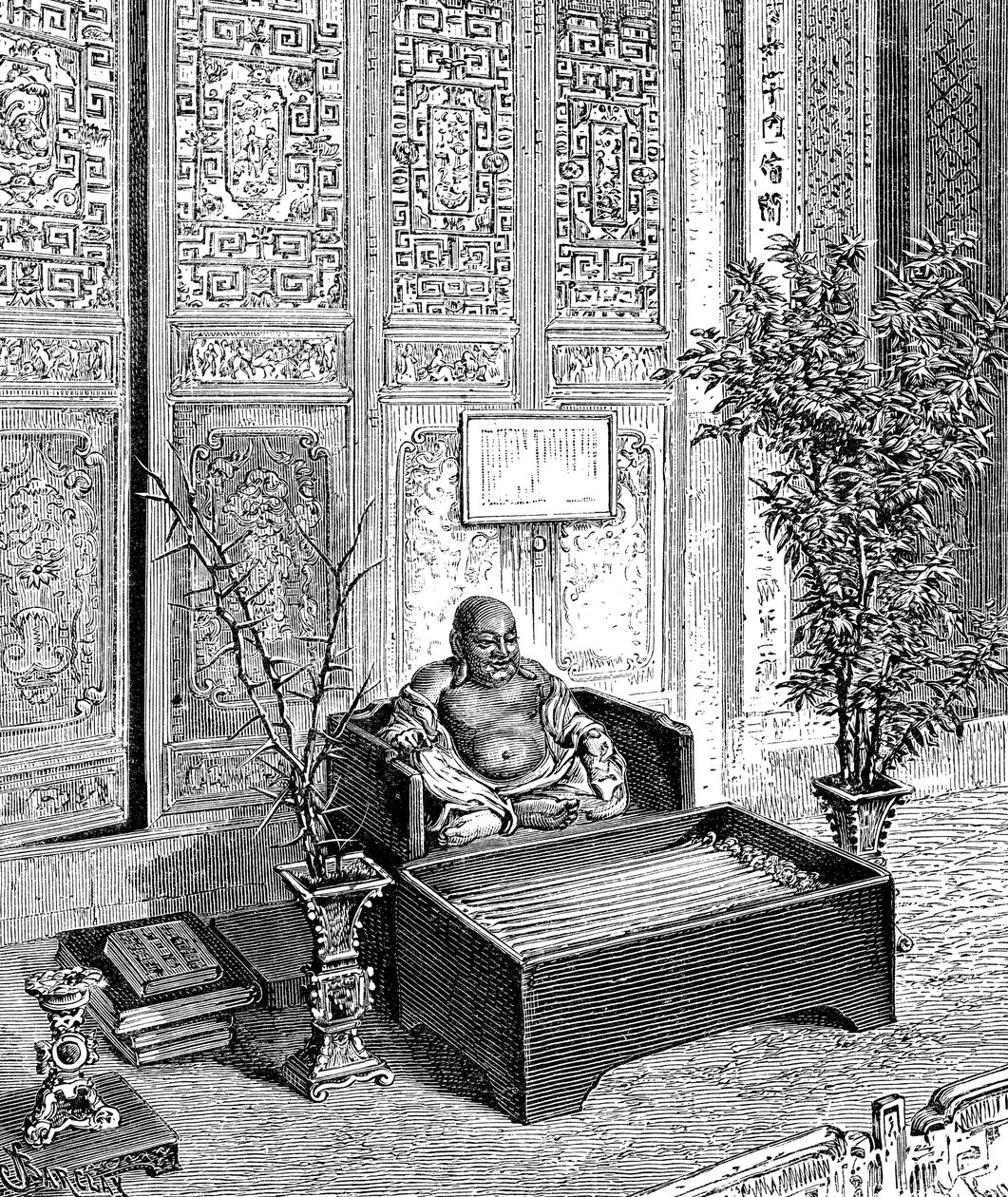 Domácí oltář, Usmívající se Buddha, c1890 od Unbekannt