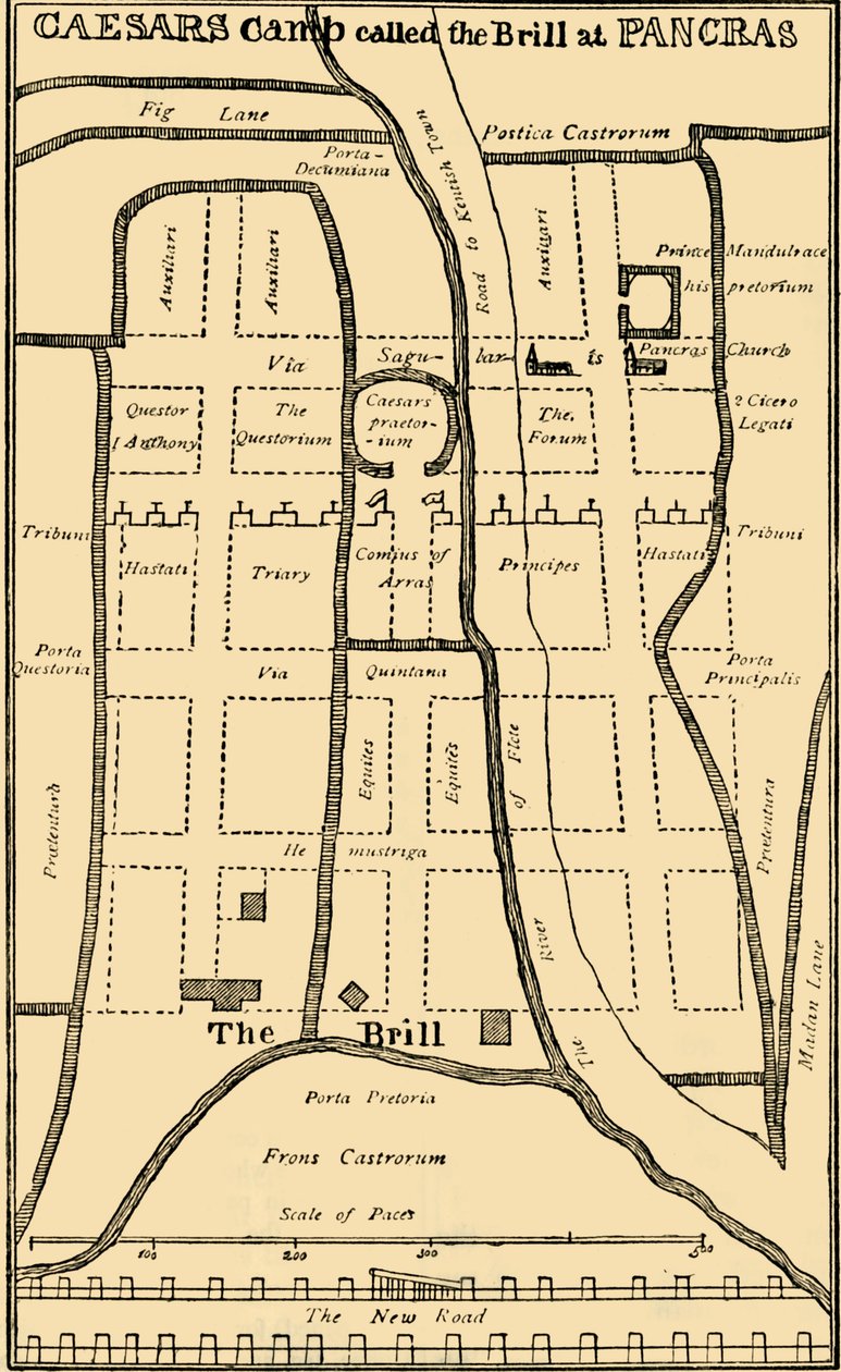 Dr. Stukeleys Plán tábora v St. Pancras, c1750, c1876. od Unbekannt