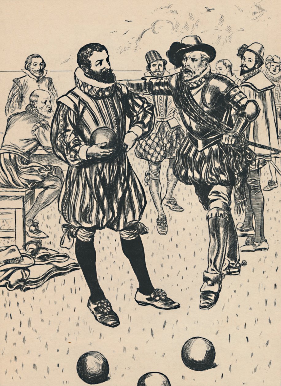 Drakeovi bylo řečeno, že se Armada blíží, c1907 od Unbekannt