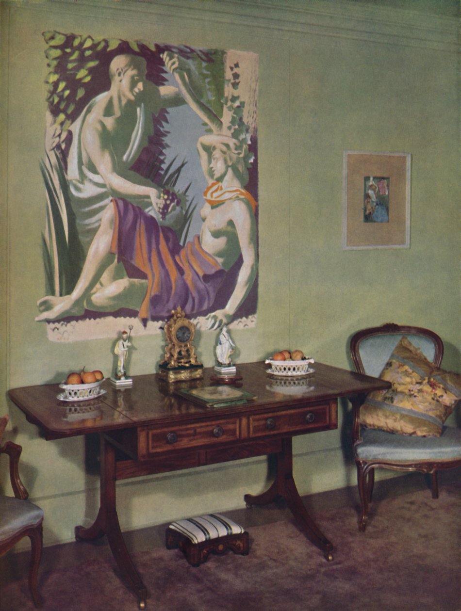 Přijímací pokoj v londýnském bytě vyzdobený Frankland Dark, F.R.I.B.A. pro vlastní potřebu, c1945 od Unbekannt