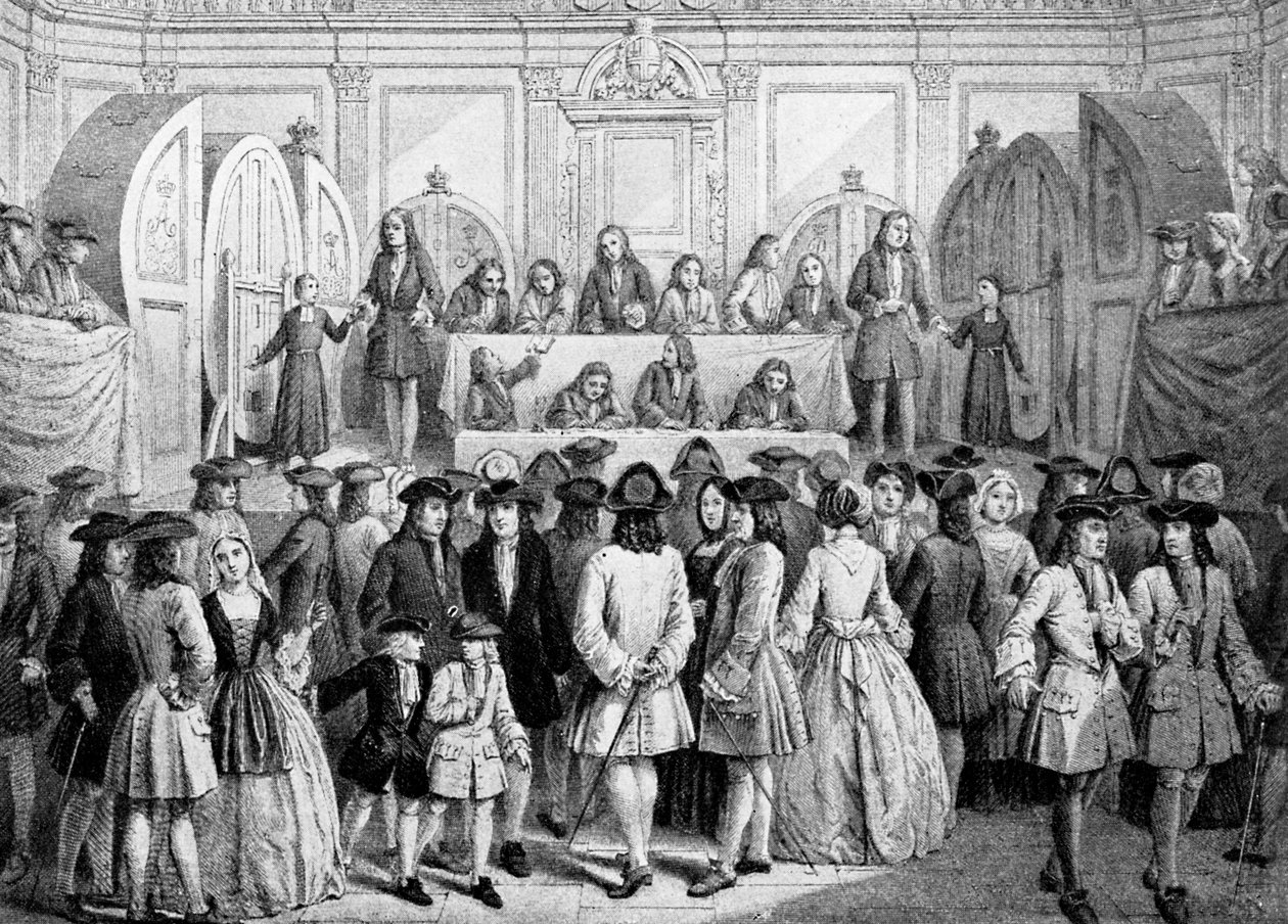Losování loterie v Guildhall, 1739, c1920 od Unbekannt