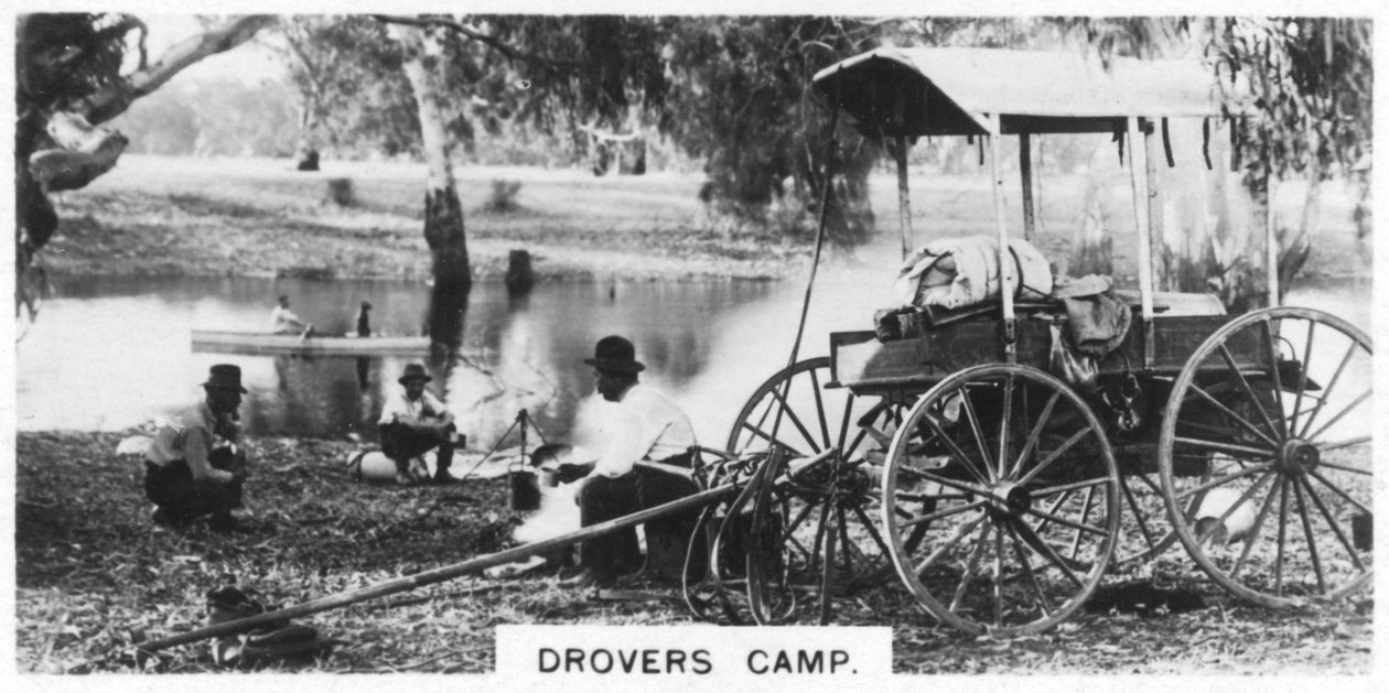 Drovers camp, Austrálie, 1928 od Unbekannt