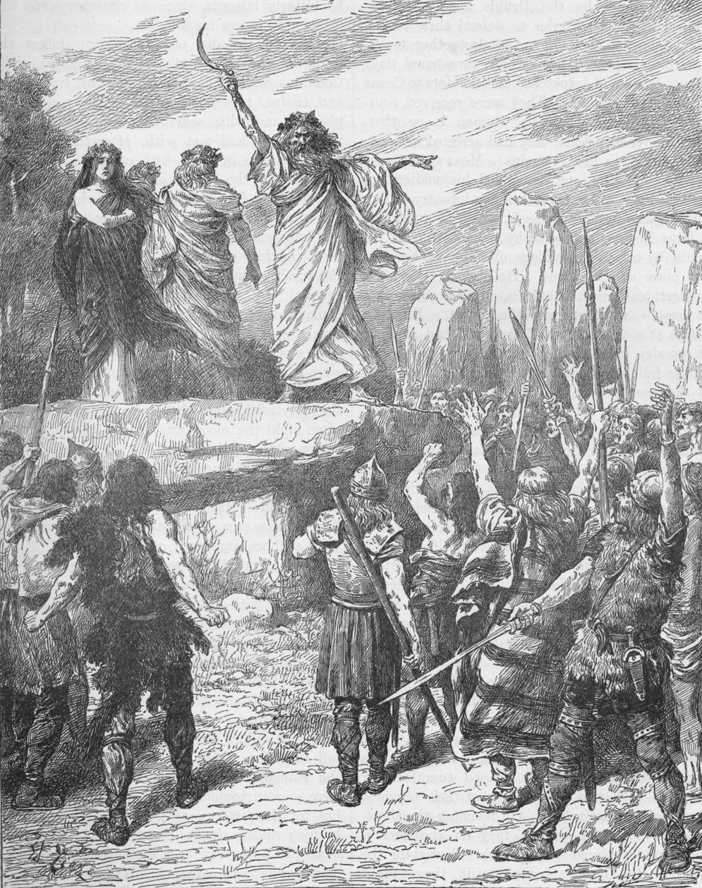Druidové podněcující Brity, aby se postavili proti vylodění Římanů, 43 1905 od Unbekannt