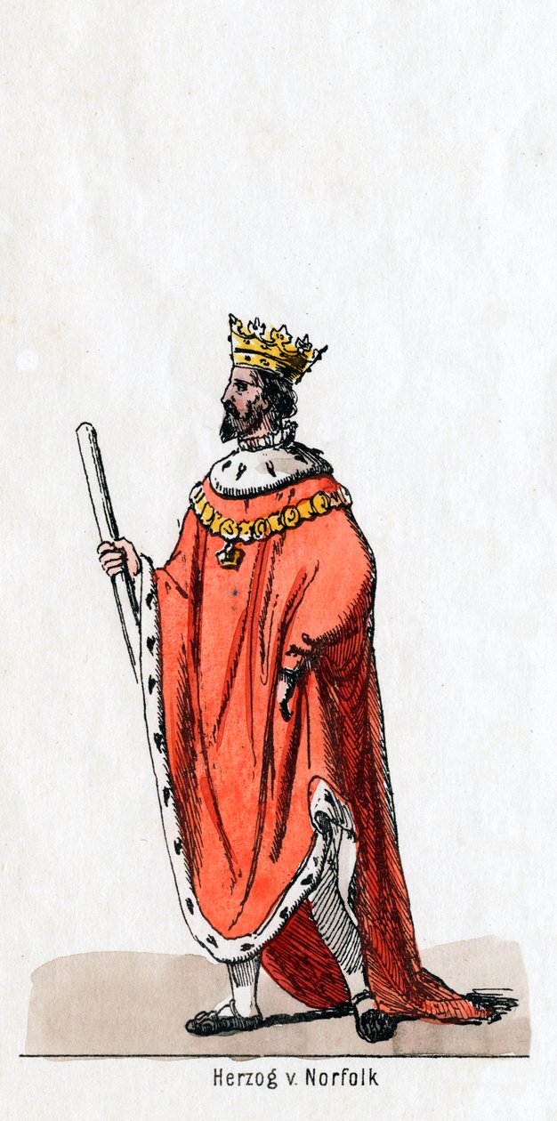 Vévoda z Norfolku, návrh kostýmů pro Shakespearovu hru, Jindřich VIII., 19. století. od Unbekannt