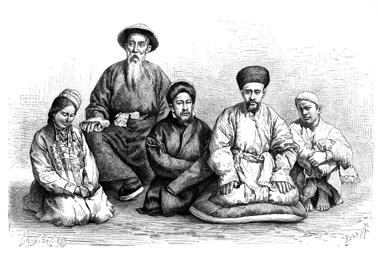Dungans a Taranchis, typy a kostýmy, c1890 od Unbekannt