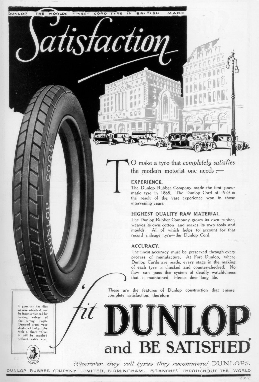 Reklama Dunlop, 1923 od Unbekannt