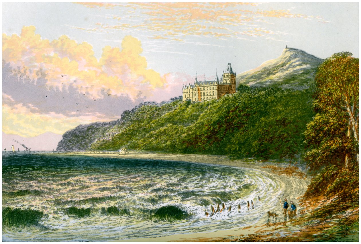 Hrad Dunrobin, Sutherland, Skotsko, domov vévody ze Sutherlandu, c1880 od Unbekannt