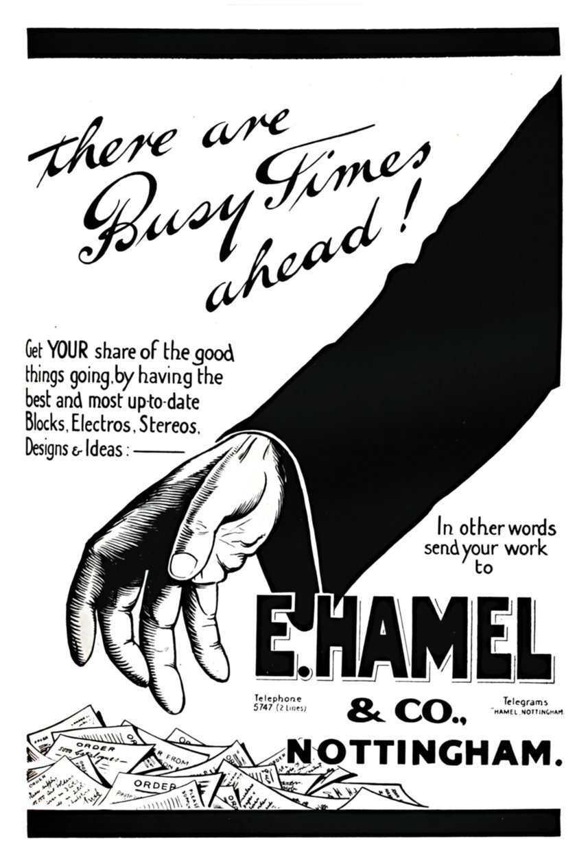 E. Hamel & Co. reklama - Čekají nás rušné časy!, 1919 od Unbekannt