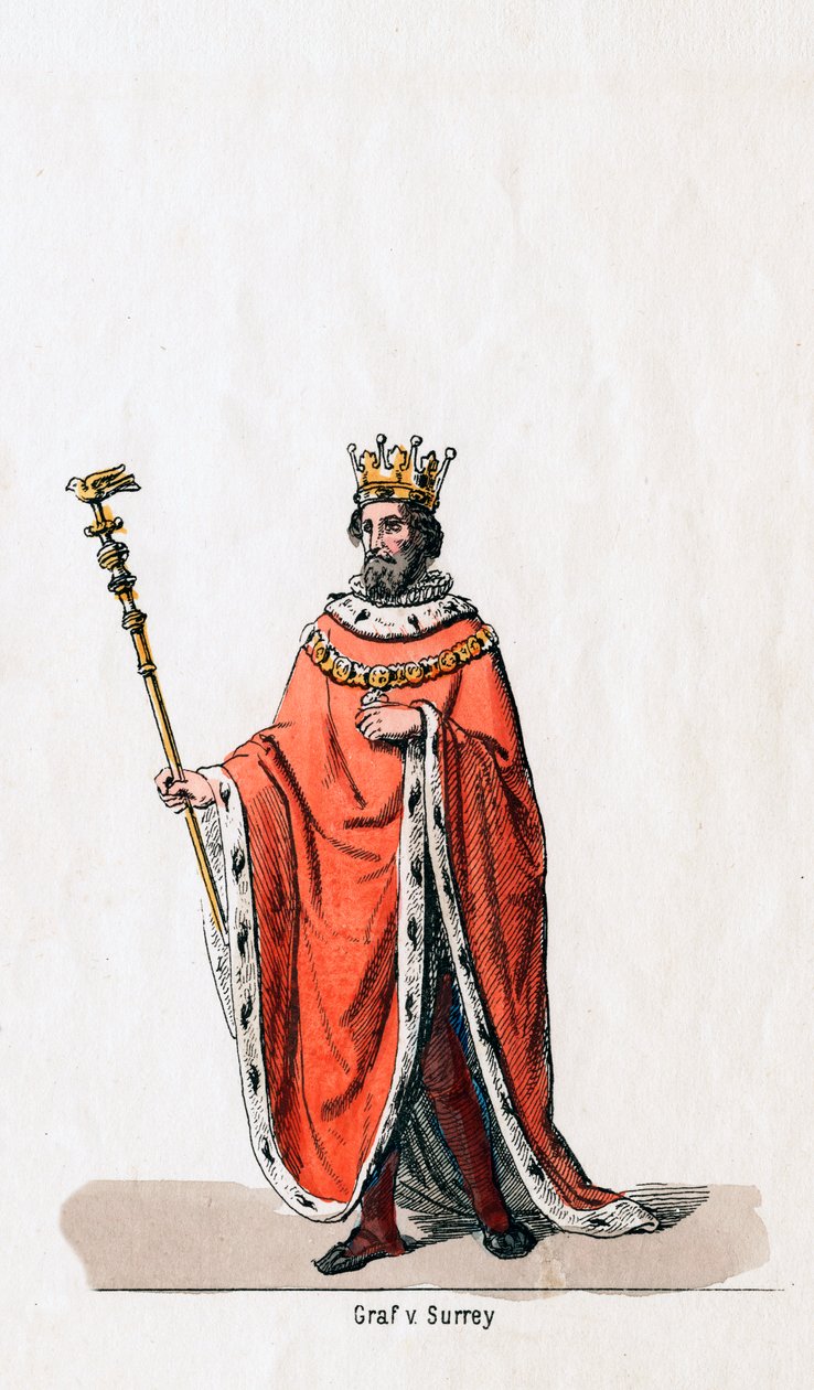 Hrabě ze Surrey, návrh kostýmů pro Shakespearovu hru, Jindřich VIII., 19. století od Unbekannt