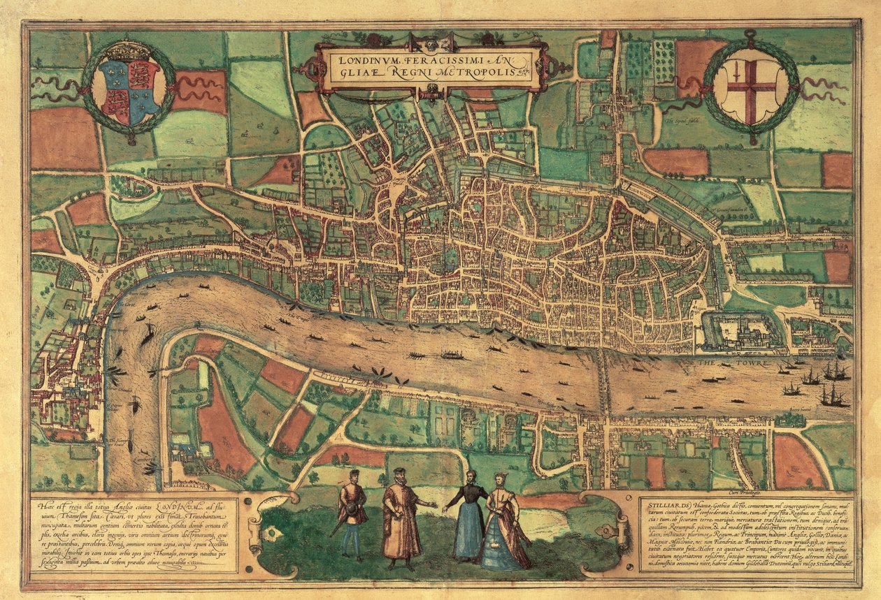 Nejstarší tištěná mapa Londýna, 1574 od Unbekannt