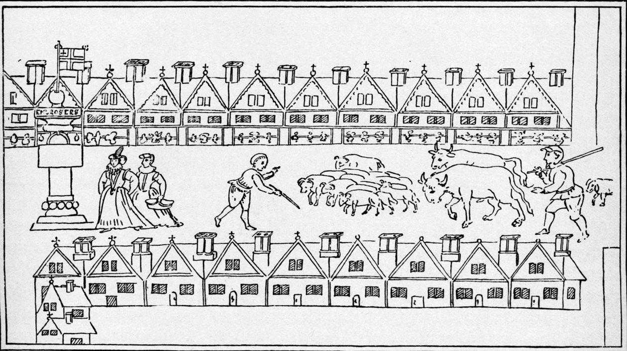Eastcheap Market, Londýn, c1598 1904 od Unbekannt