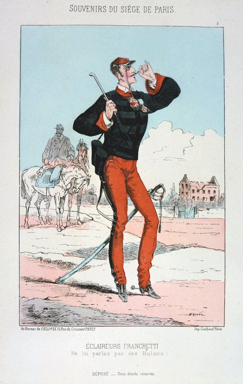 Eclaireurs Franchetti, obléhání Paříže, 1870-1871. od Unbekannt