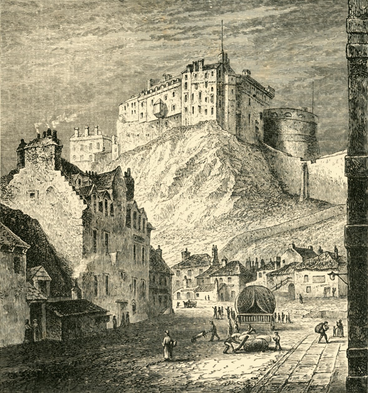 Hrad Edinburgh, z Kings Mews, 1825, 1890. od Unbekannt