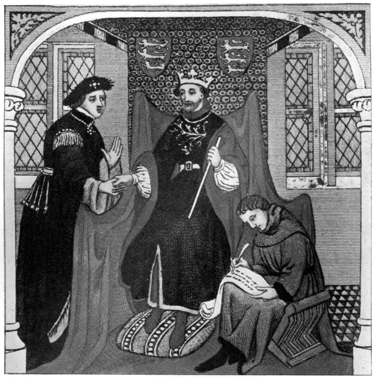 Edward III a hrabě z Flander, 14. století, 1910 od Unbekannt