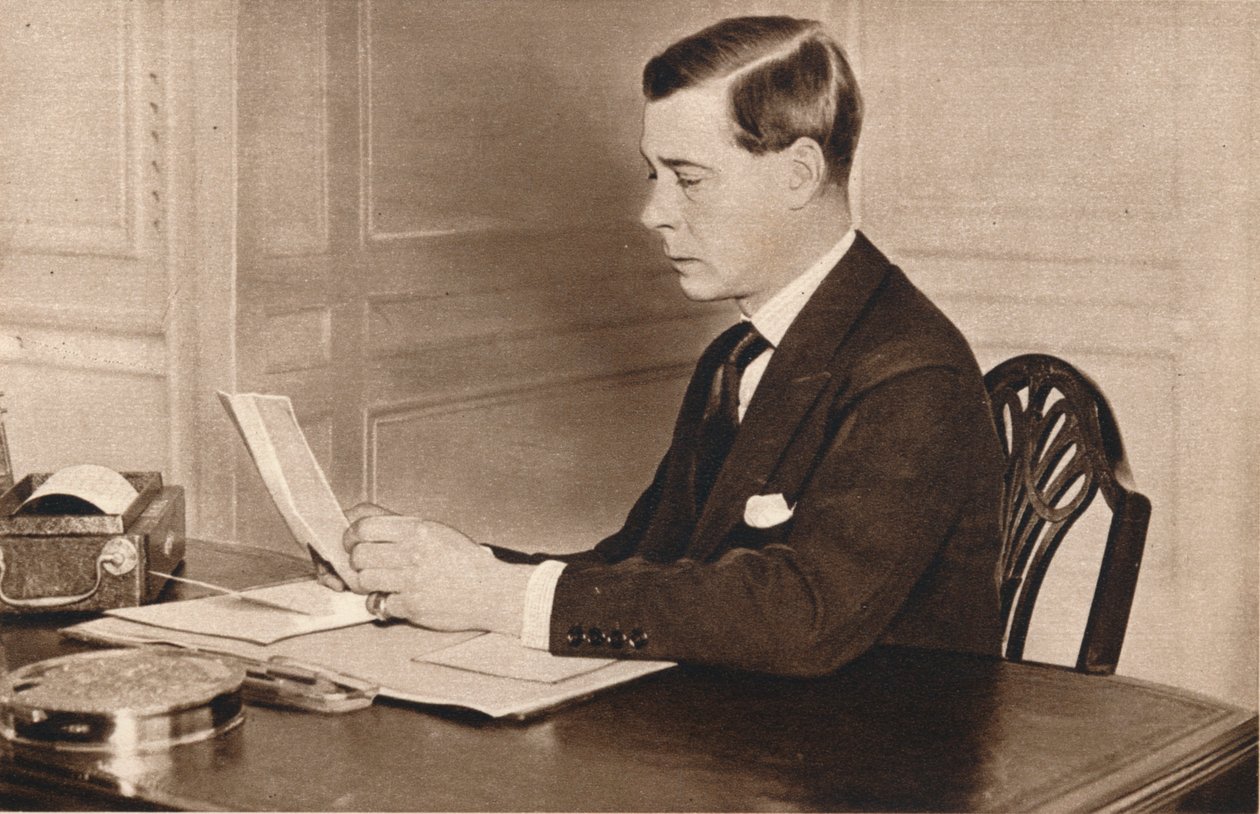 Edward VIII. pracující ve své kanceláři v St. James