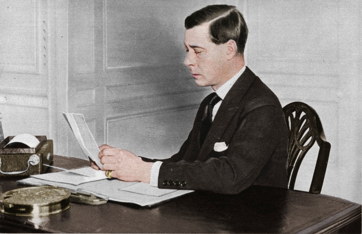 Edward VIII. pracující ve své kanceláři v St. James