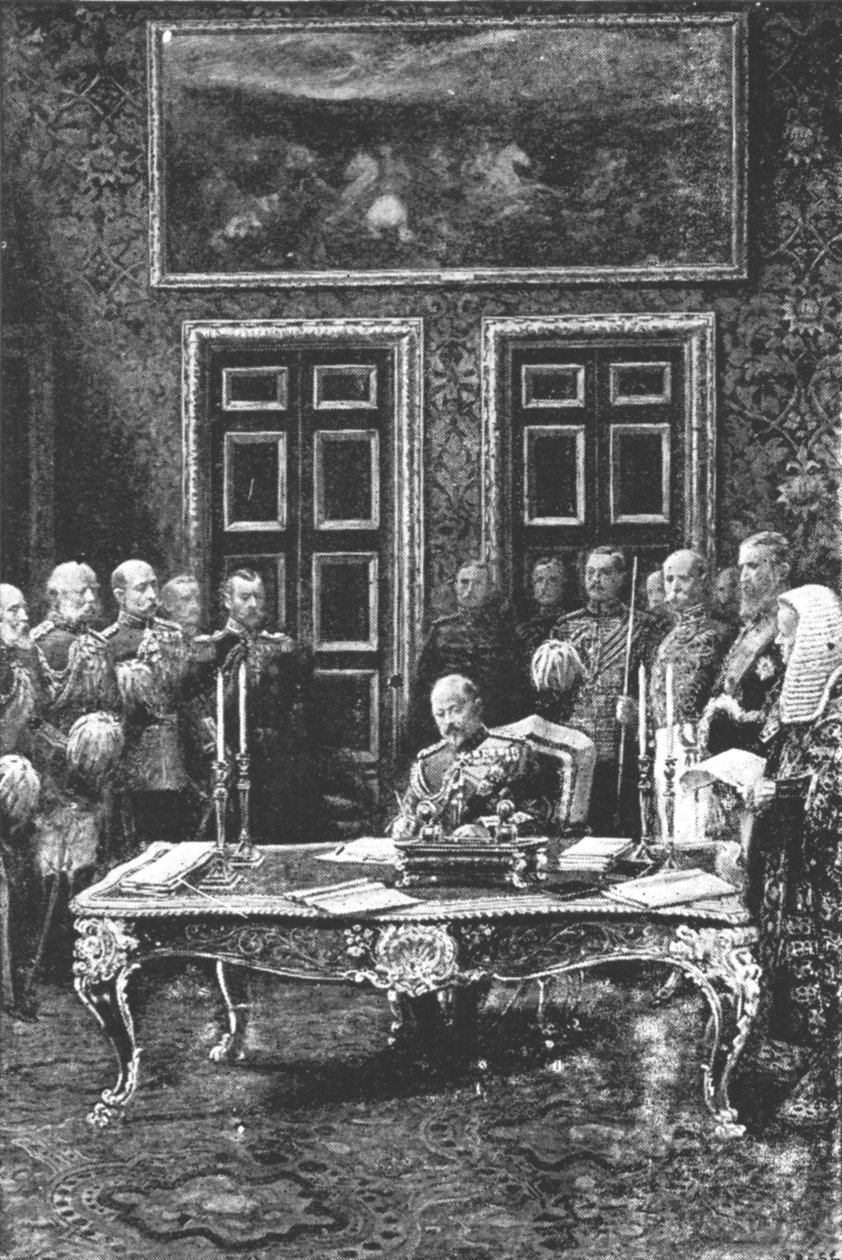 Edward VII. Provádí svůj první státní akt...24. ledna 1901. od Unbekannt