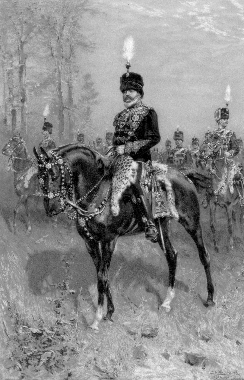 Edward VII jako vrchní plukovník 10. husarů, 1902 od Unbekannt