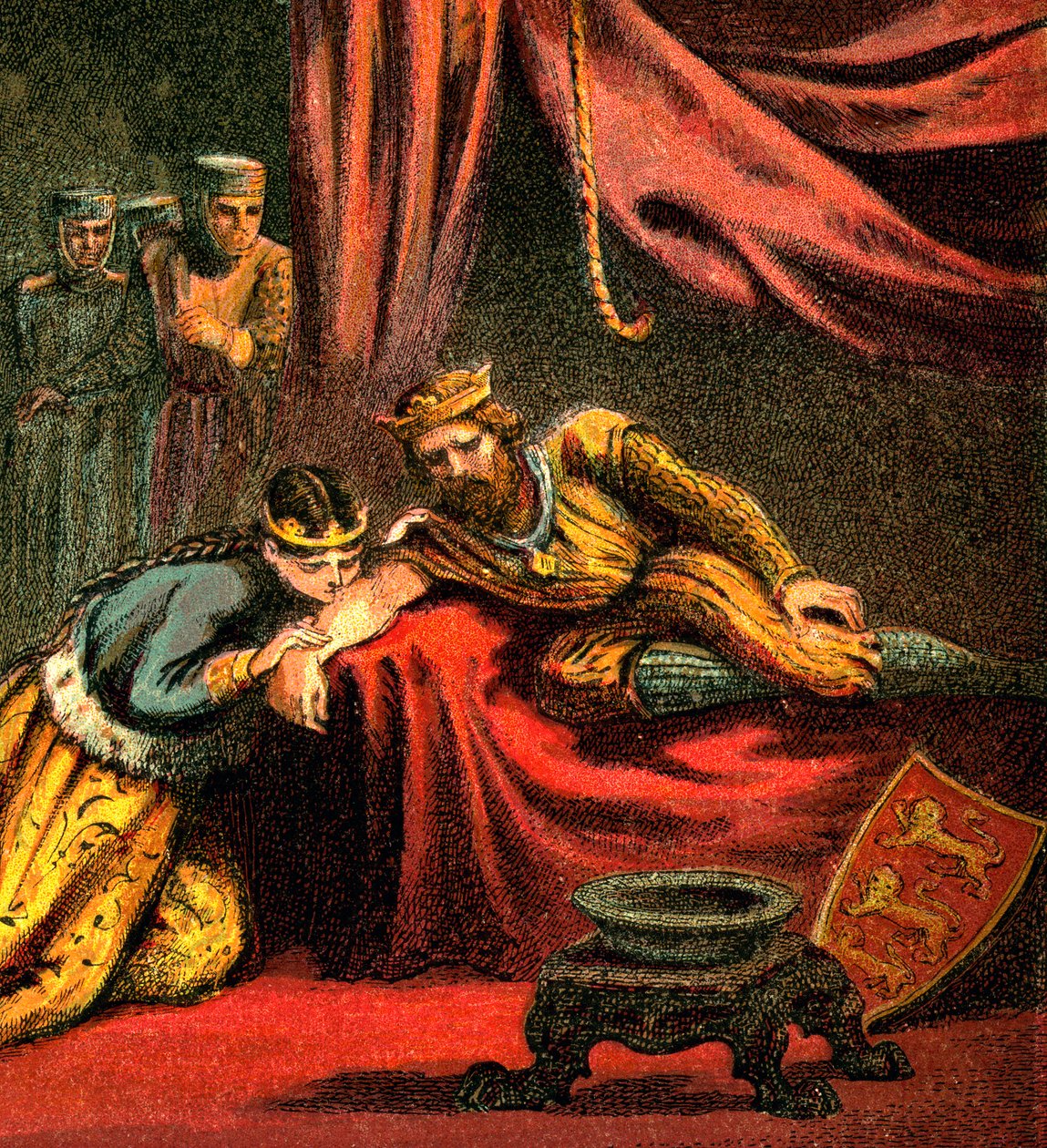 Edward z Woodstocku, princ z Walesu, s manželkou Joan, princeznou z Walesu, c1850 od Unbekannt
