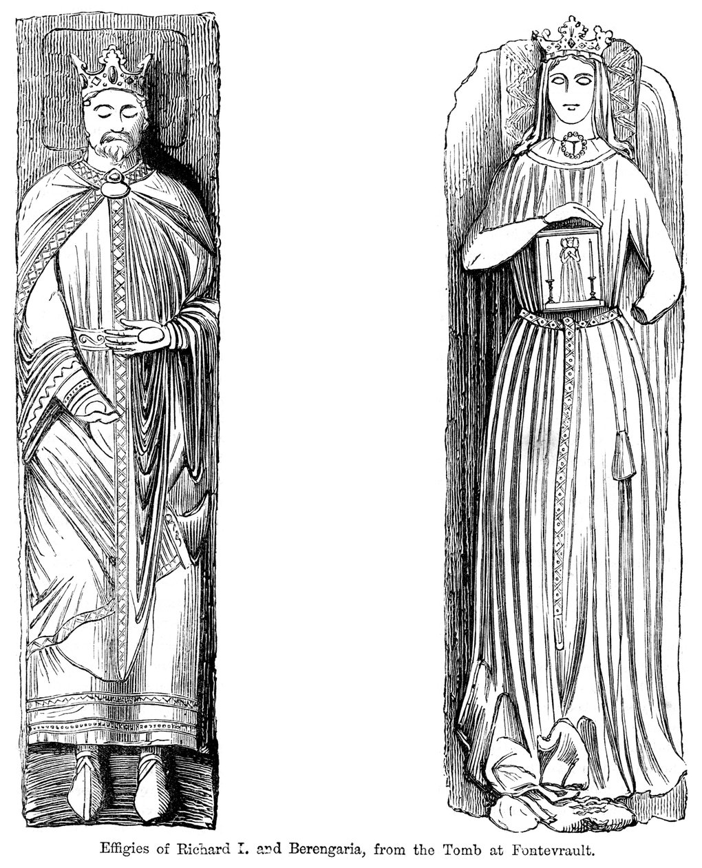 Podobizna Richarda I. a Berengaria, z hrobky ve Fontevrault Abbet, Francie od Unbekannt